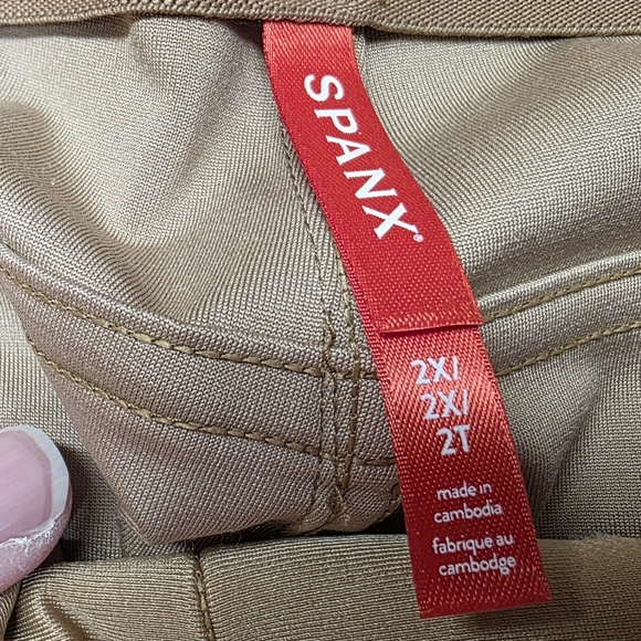 NWT Spanx Slim Straight Pant Petite Plus Size 2X In Toffee Faux Leather - Picture 7 of 11
